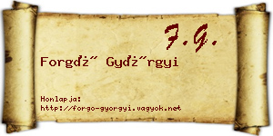 Forgó Györgyi névjegykártya