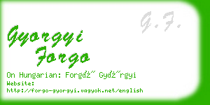 gyorgyi forgo business card